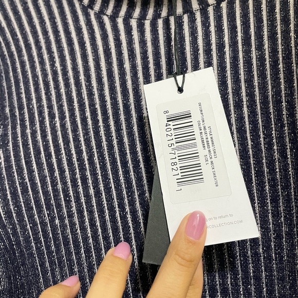 NWT Lindsey Ribbed Mock-Neck Sweater in Blueberry - Picture 5 of 6